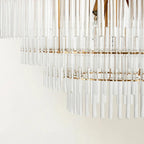 Modern Clear Glass Chandelier with Gold Finish