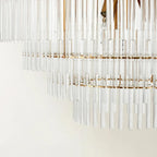 Modern Clear Glass Chandelier with Gold Finish