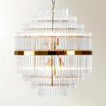 Modern Clear Glass Chandelier with Gold Finish