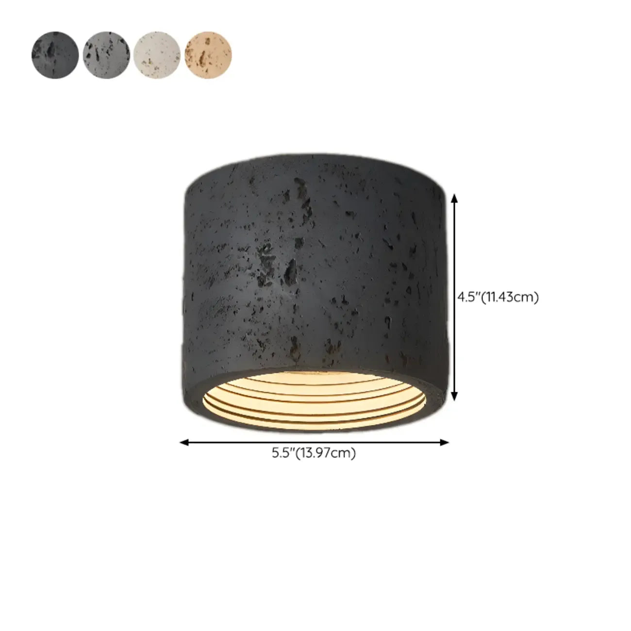 Dimmable Cylinder Flush Mount Ceiling Light for Indoor Use