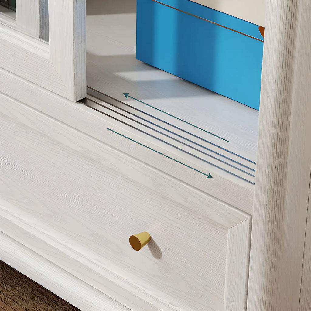 2-Drawer White Wooden Adjustable Shelves bookcases