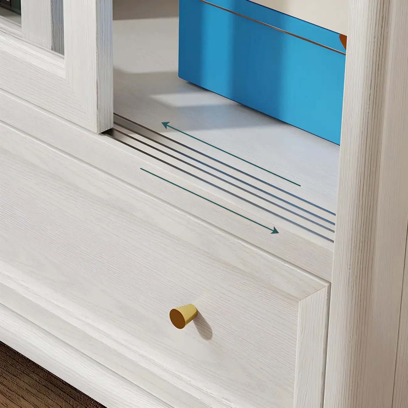 2-Drawer White Wooden Adjustable Shelves bookcases