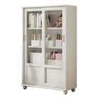 2-Drawer White Wooden Adjustable Shelves bookcases