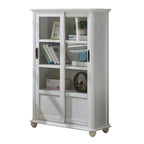 2-Drawer White Wooden Adjustable Shelves bookcases