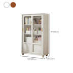 2-Drawer White Wooden Adjustable Shelves bookcases