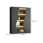 Multi-Layer Grey Wood LED Open Storage Display Cabinet