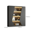 Multi-Layer Grey Wood LED Open Storage Display Cabinet