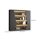Multi-Layer Grey Wood LED Open Storage Display Cabinet