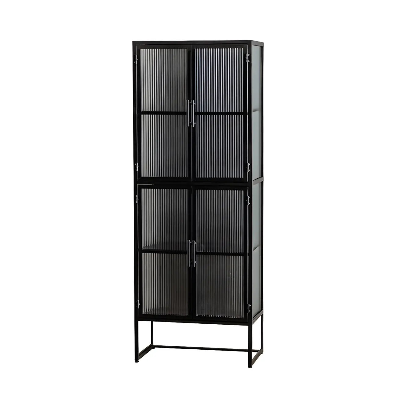 Contemporary Metal White Glass Door Display Cabinet