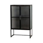Contemporary Metal White Glass Door Display Cabinet
