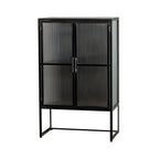 Contemporary Metal White Glass Door Display Cabinet