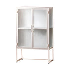 Contemporary Metal White Glass Door Display Cabinet