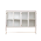 Contemporary Metal White Glass Door Display Cabinet