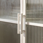 Contemporary Metal White Glass Door Display Cabinet