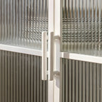 Contemporary Metal White Glass Door Display Cabinet