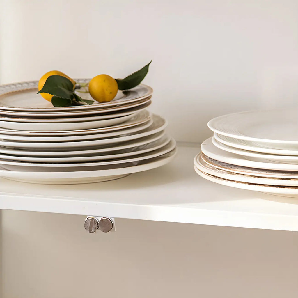 Contemporary Metal White Glass Door Display Cabinet