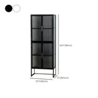 Contemporary Metal White Glass Door Display Cabinet