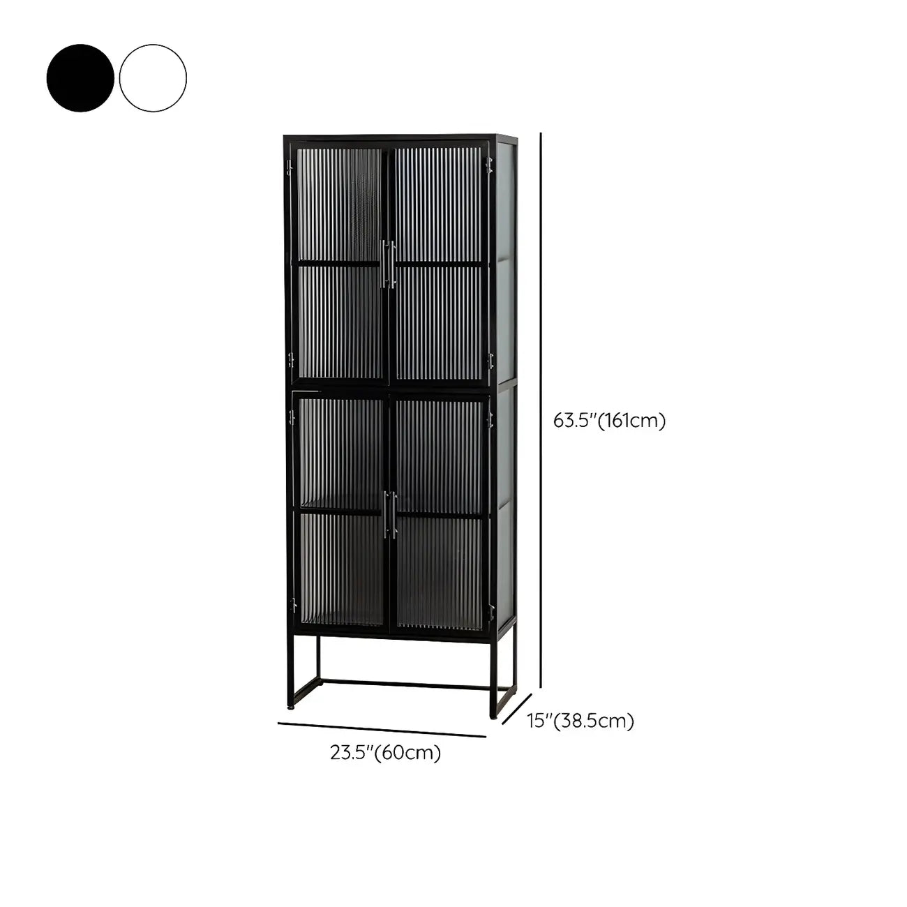Contemporary Metal White Glass Door Display Cabinet