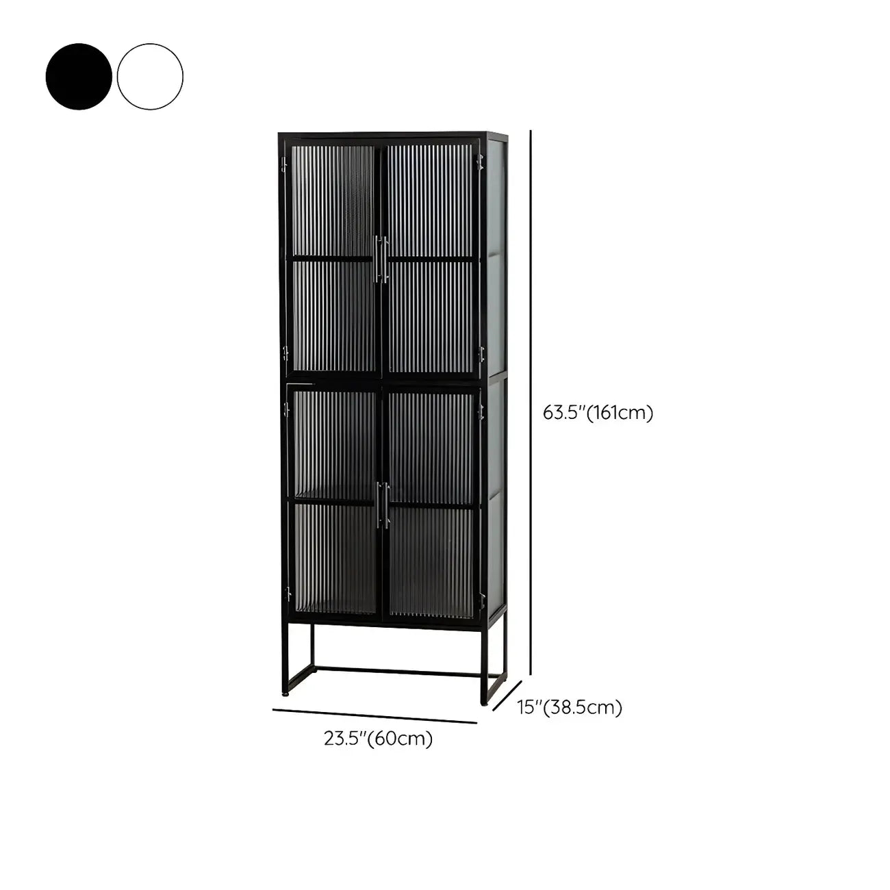 Contemporary Metal White Glass Door Display Cabinet
