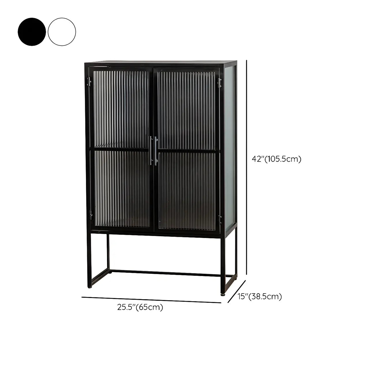 Contemporary Metal White Glass Door Display Cabinet