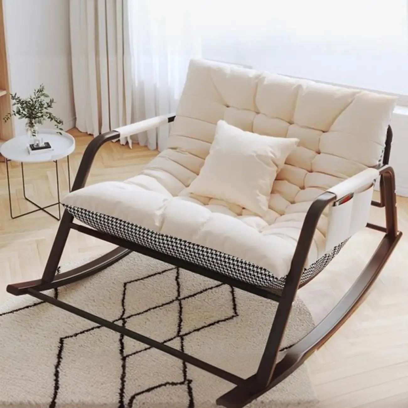 Modern Indoor Oversized Upholstered Rocking Chair