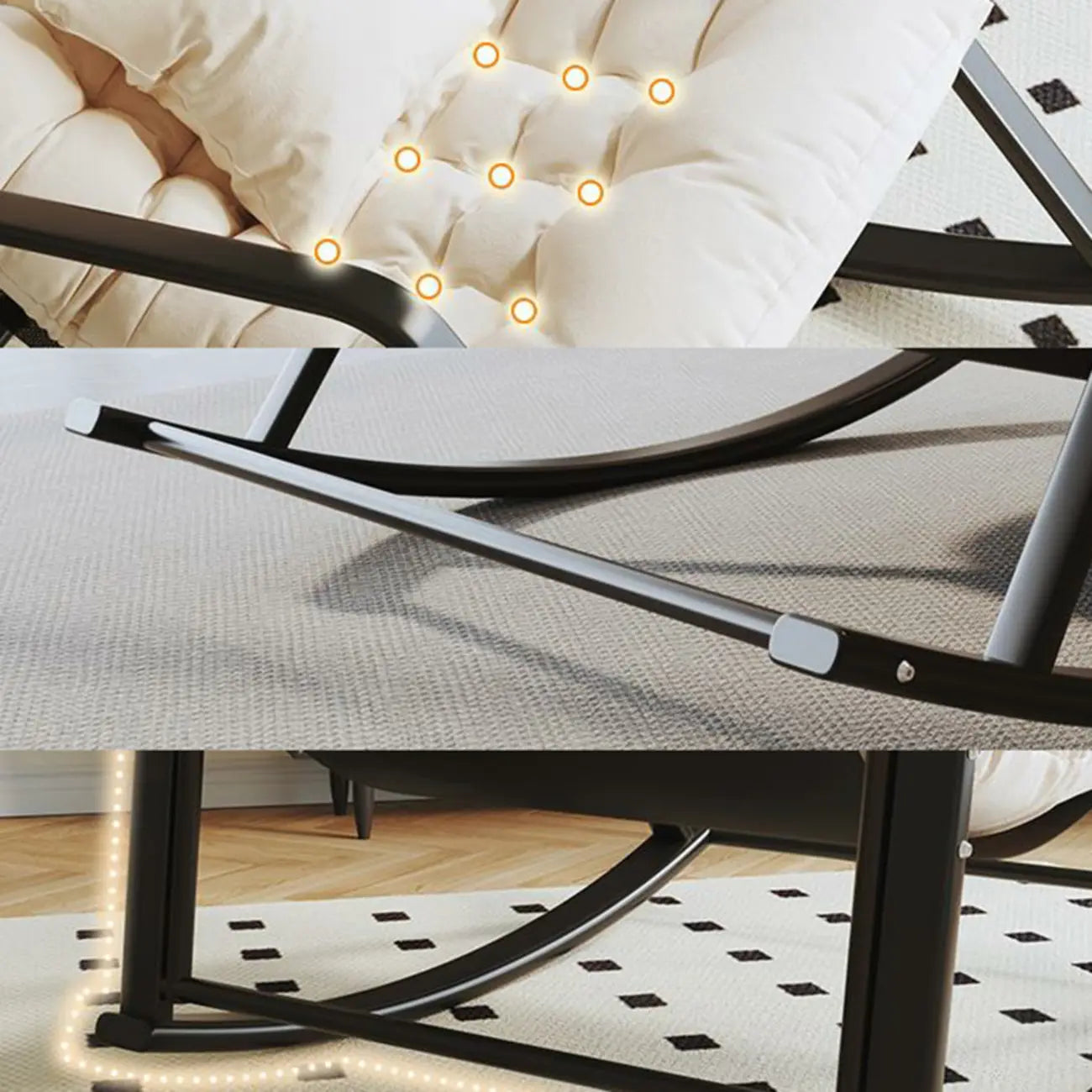 Modern Indoor Oversized Upholstered Rocking Chair