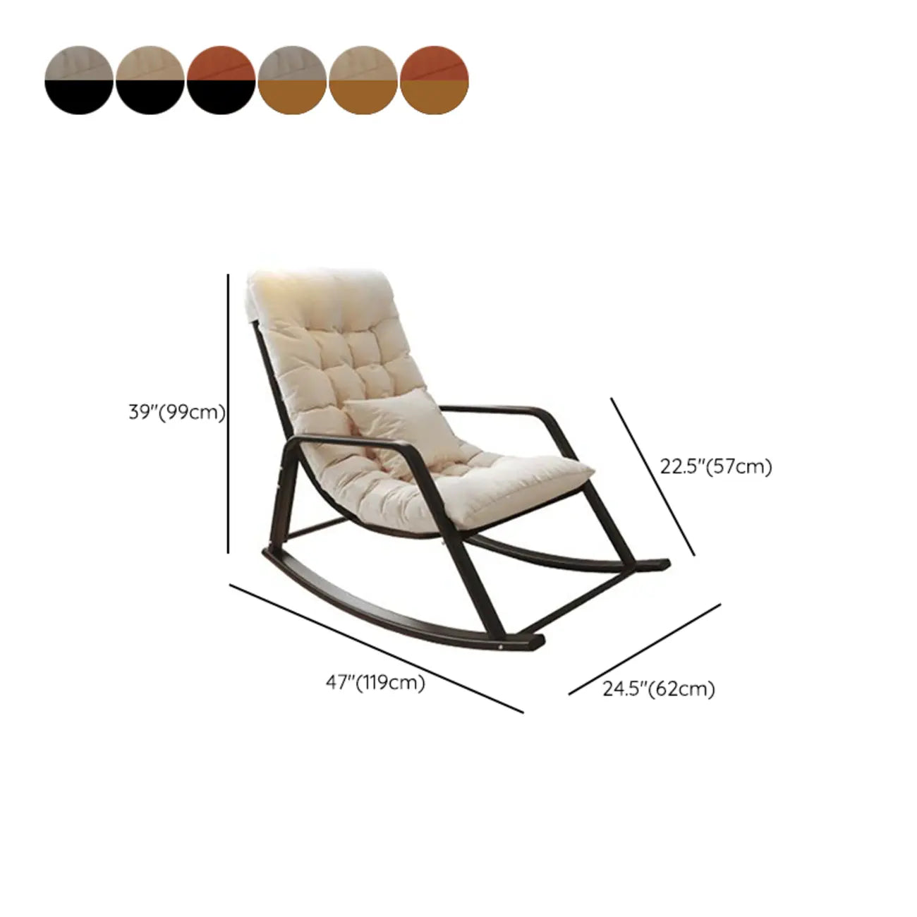 Modern Indoor Oversized Upholstered Rocking Chair