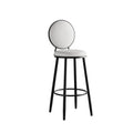 Modern Faux Leather Round Metal Frame Bar Stools for Home Bar