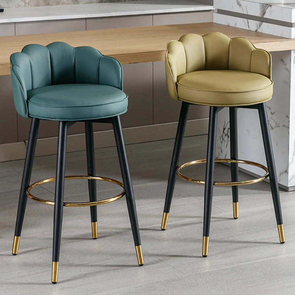 360° Swivel Leather Bar Stool Counter Height