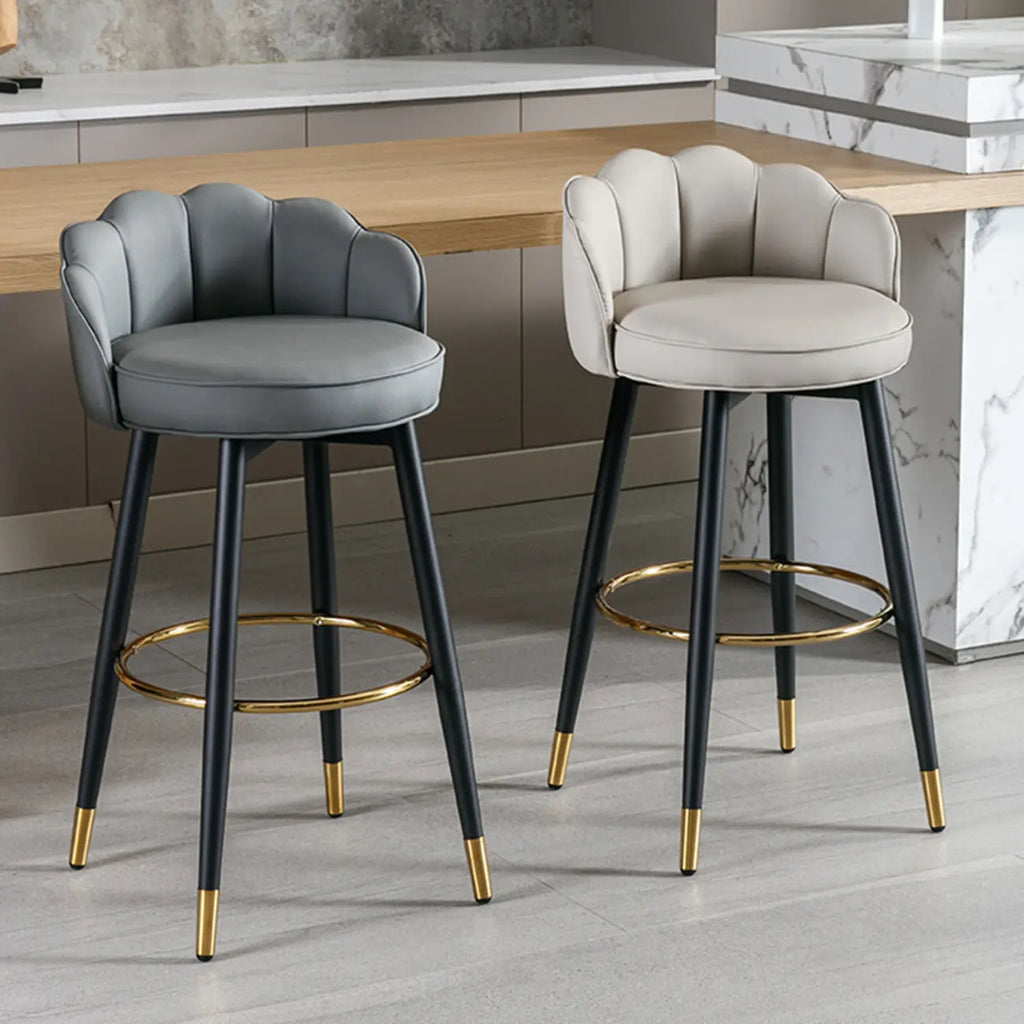 360° Swivel Leather Bar Stool Counter Height