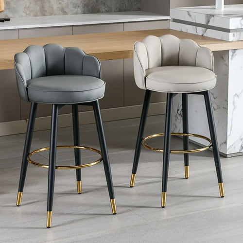 360° Swivel Leather Bar Stool Counter Height