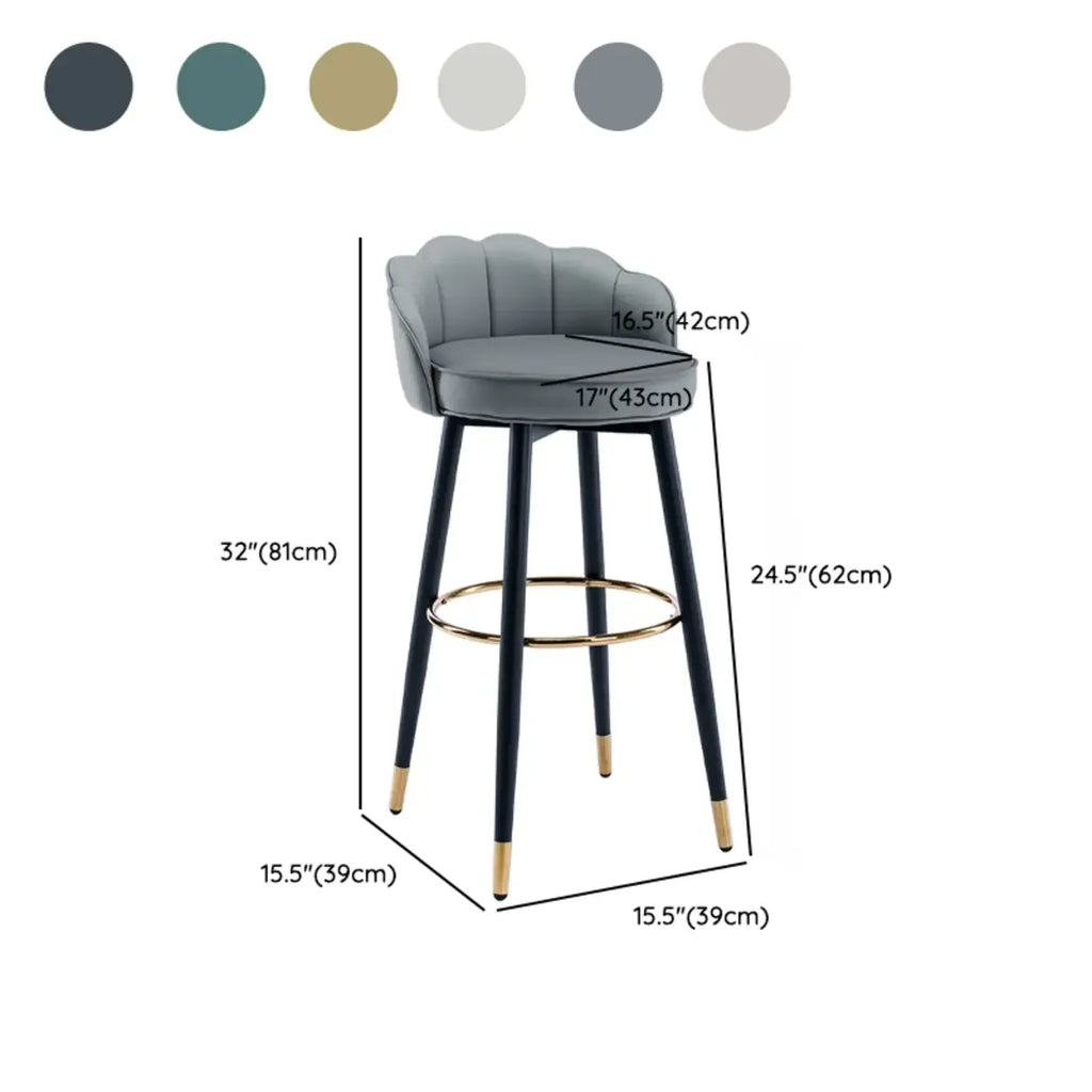 360° Swivel Leather Bar Stool Counter Height