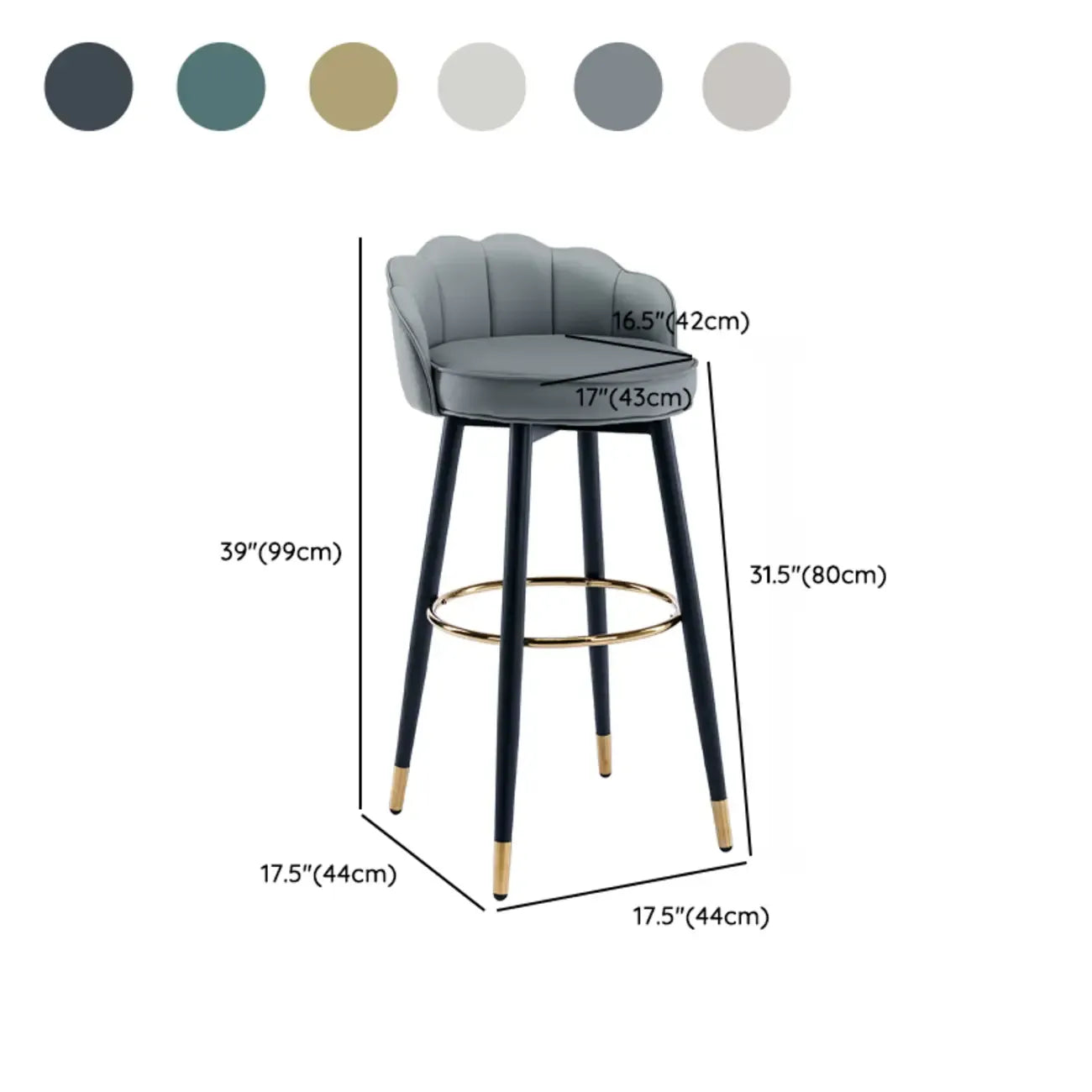 360° Swivel Leather Bar Stool Counter Height