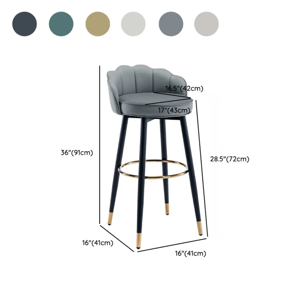 360° Swivel Leather Bar Stool Counter Height