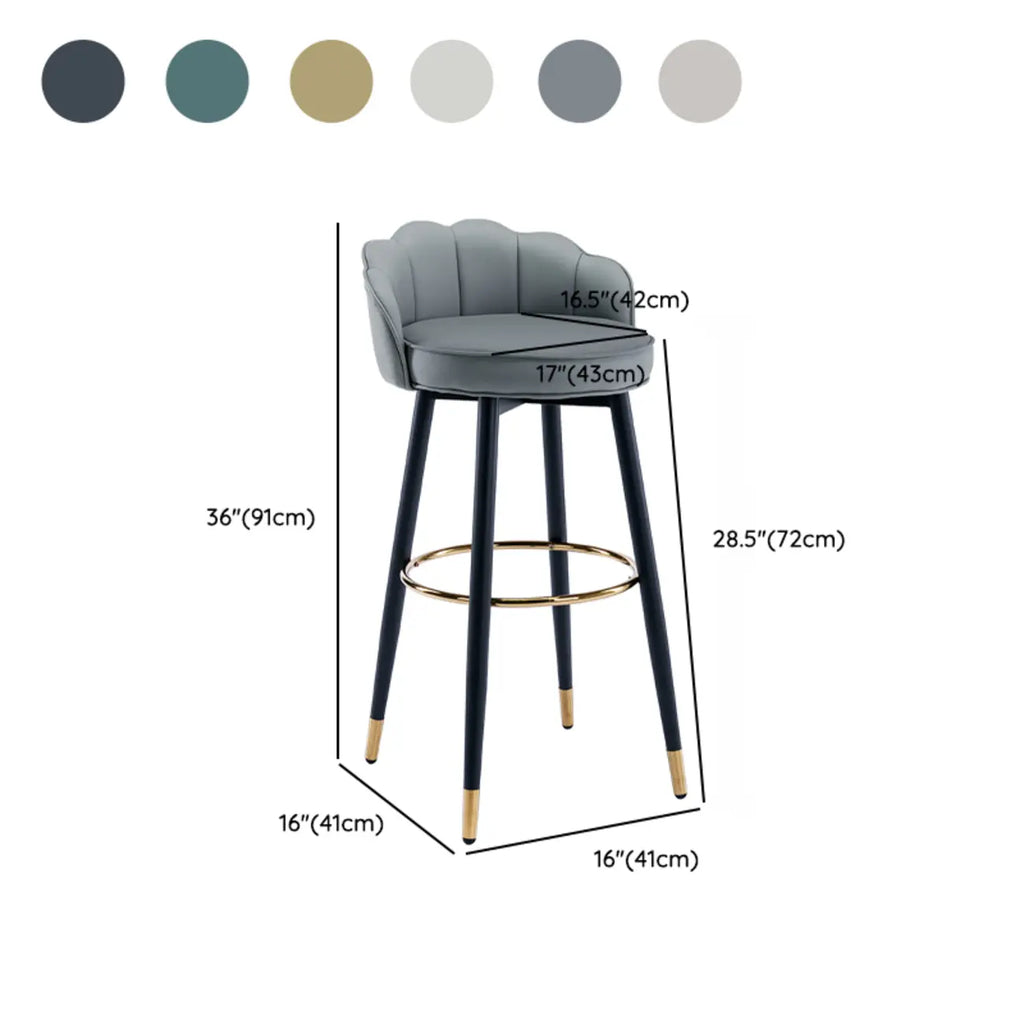 360° Swivel Leather Bar Stool Counter Height