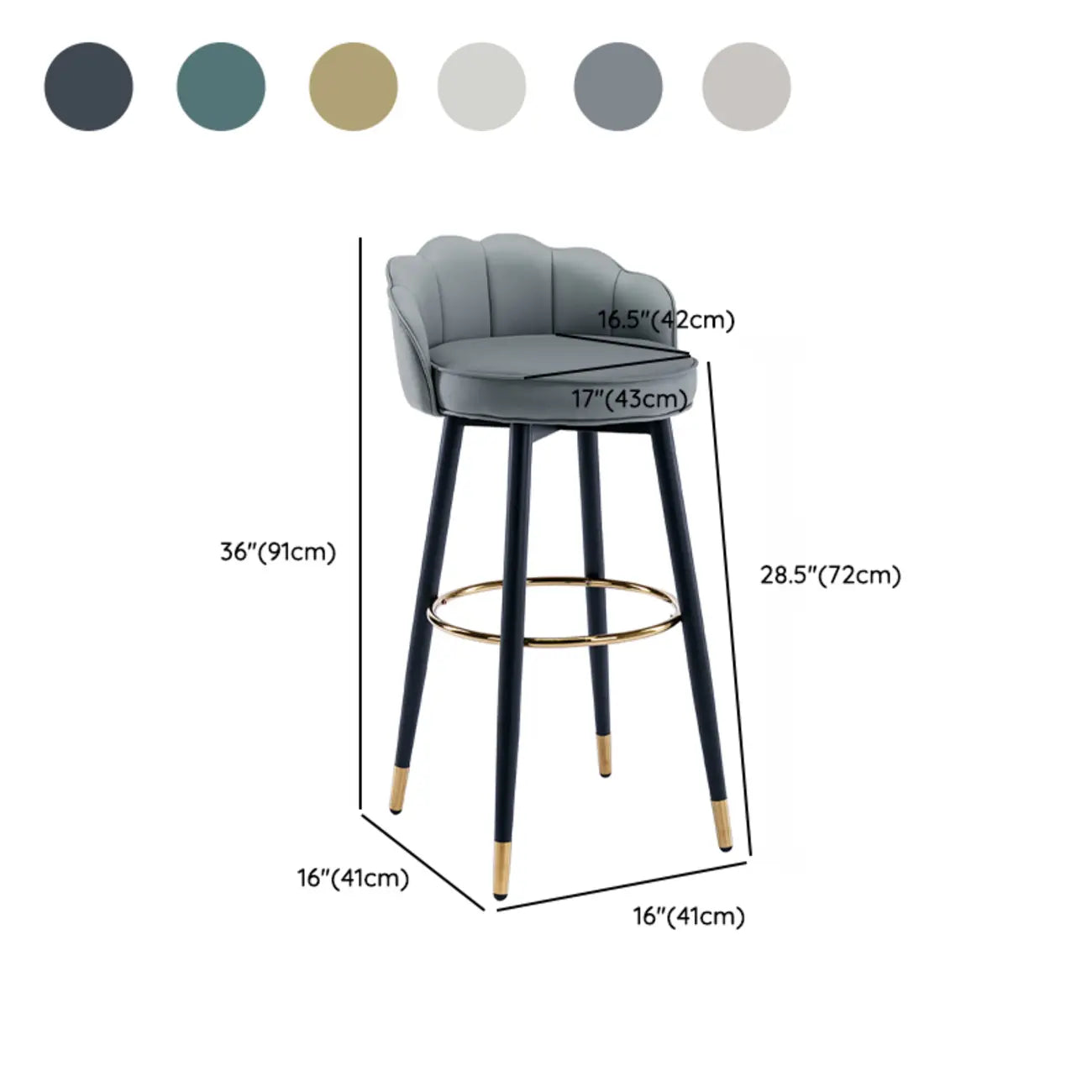 360° Swivel Leather Bar Stool Counter Height