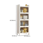 Modern White Steel Glass Door China Cabinet with Casters