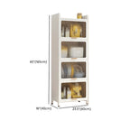 Modern White Steel Glass Door China Cabinet with Casters