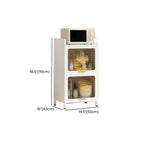 Modern White Steel Glass Door China Cabinet with Casters