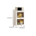 Modern White Steel Glass Door China Cabinet with Casters