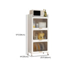 Modern White Steel Glass Door China Cabinet with Casters