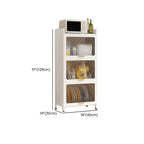 Modern White Steel Glass Door China Cabinet with Casters