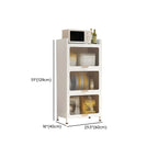 Modern White Steel Glass Door China Cabinet with Casters