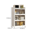 Modern White Steel Glass Door China Cabinet with Casters