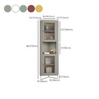 Green Wooden Adjustable Shelves Corner Display Cabinet