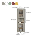 Green Wooden Adjustable Shelves Corner Display Cabinet