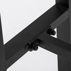 Rustic Solid Wood Rectangular Bar Table with Black Metal Legs for Dining