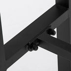 Rustic Solid Wood Rectangular Bar Table with Black Metal Legs for Dining