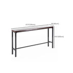 Rustic Solid Wood Rectangular Bar Table with Black Metal Legs for Dining