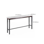 Rustic Solid Wood Rectangular Bar Table with Black Metal Legs for Dining
